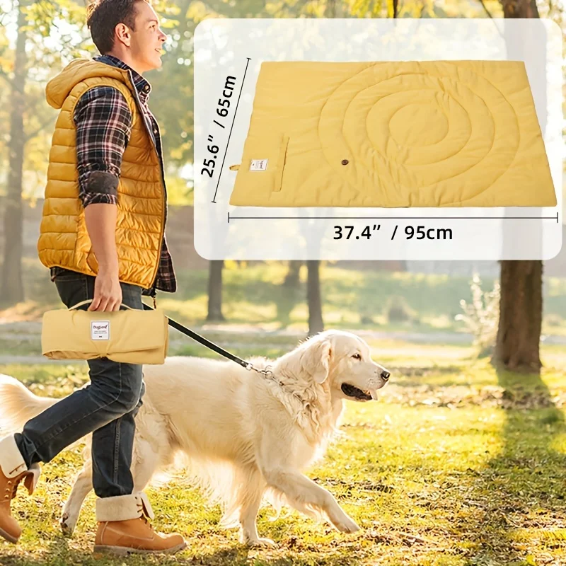 1pc Portable And Foldable Dog Blanket, Waterproof Easy To Clean Dog Cage Pad, Floor Mat, Sleeping Bed For Indoor Outdoor Camping