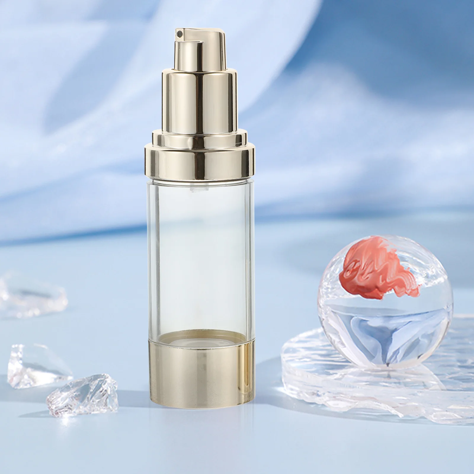 6 قطع من زجاجات المضخة الخالية من الهواء القابلة لإعادة الملء، موزع محمول للسفر مناسب لتخزين مزيل المكياج والحبر