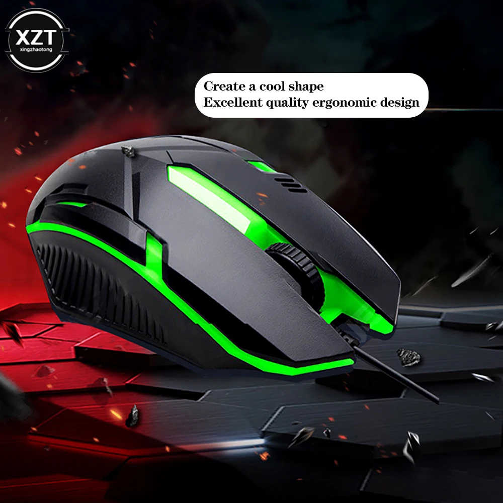 E-Sports USB Wired Mouse Colorful LED Gaming Mouse 1000 DPI Wired Mice Optical Wired Gamer Mouse For Desktop Laptop PC Computer