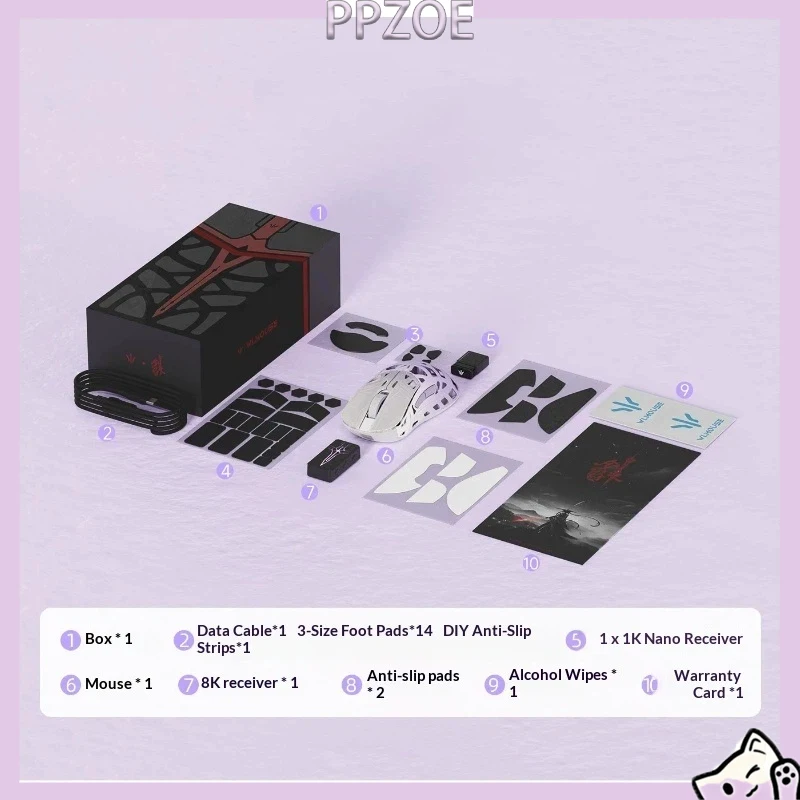 WLMOUSE Sword‑X Co‑Branded 47g Magnesium Alloy Wireless Gaming Mouse PAW3950HS 8K Polling Rate Right‑Handed CS2 FPS Gaming