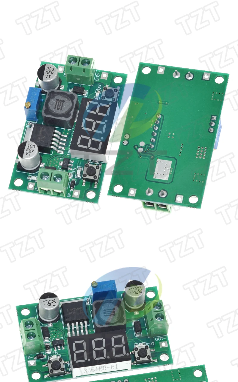 TZT LM2596 BUCK 3A DC-DC Spannung einstellbares Abwärtsmodul 4,0 ~ 40 V bis 1,25–37 V einstellbarer Regler mit LED-Voltmeter – Detail 5