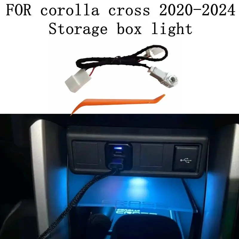 For Toyota corolla cross 2020 2021 2022 2023 2024 Central Control Storage Atmosphere Light Storage Box Light Accessories