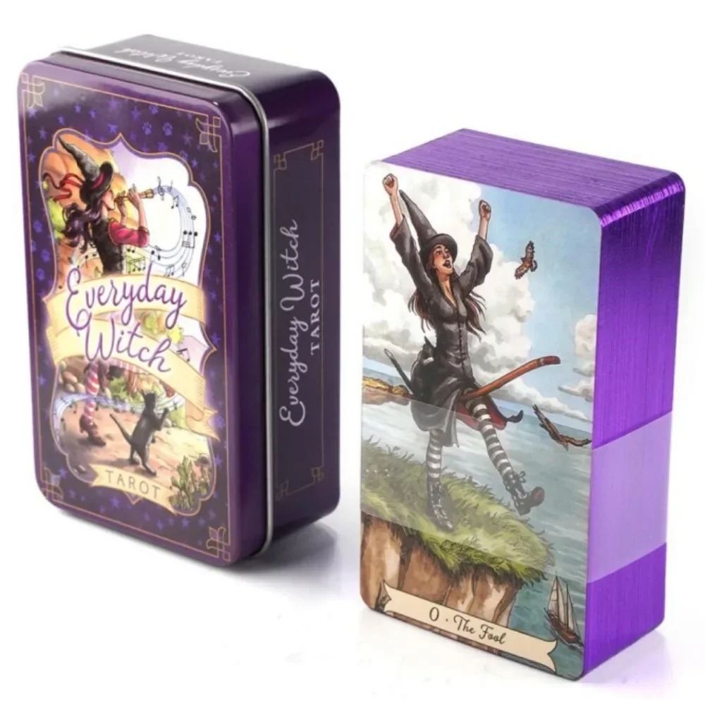 Decameron Tarot Deck In Een Blikken Doos Vergulde Rand voor Waarzeggerij Game Card 78 stks Bordspel