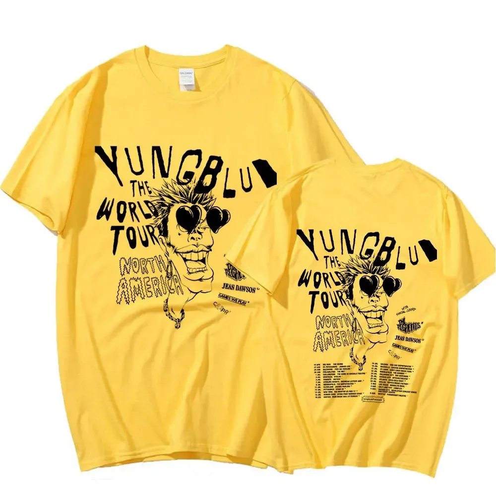 Yungblud-Camiseta de la gira mundial para hombre, camisa de manga corta con cuello redondo de gran tamaño, regalo de Hip Hop, ropa de calle, 2023