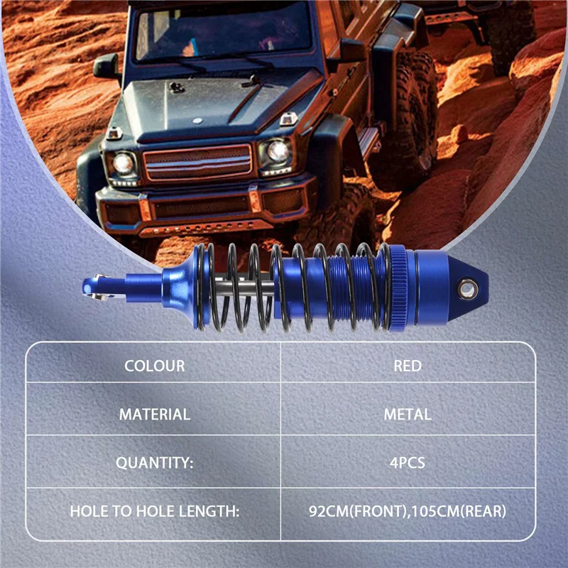 

DELAM-Metal Front And Rear Shock Absorber For Traxxas Slash 4X4 VXL 2WD Rustler Stampede Hoss 1/10 RC Car Upgrades Parts