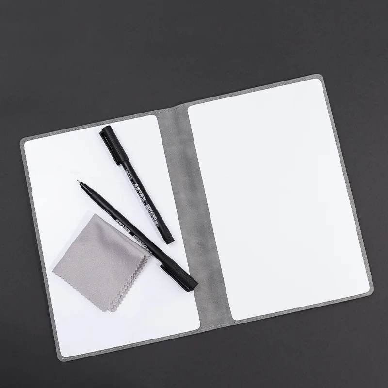 A5 Whiteboard Notebook Desktop Note Board Rewritable Memo Draft Paper Planning Board with Wipe Cloth Whiteboard Marker Kit