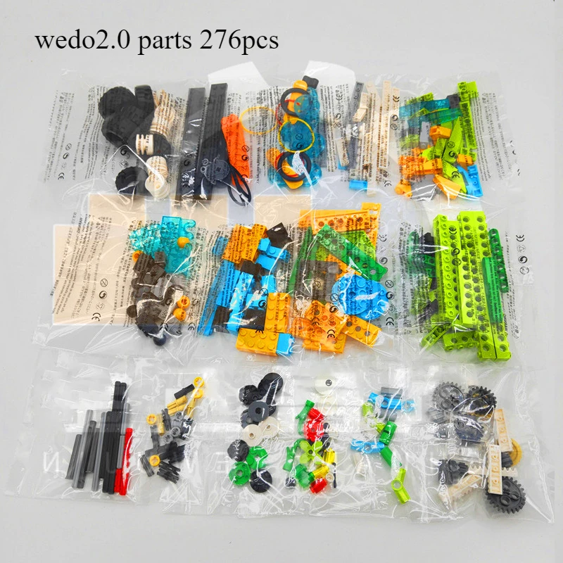 276Pcs/lot MOC Educational Building Blocks Bricks Techncial Beams Gears Axle And Connectors Parts For 45300 WeDo 2.0 DIY Toys