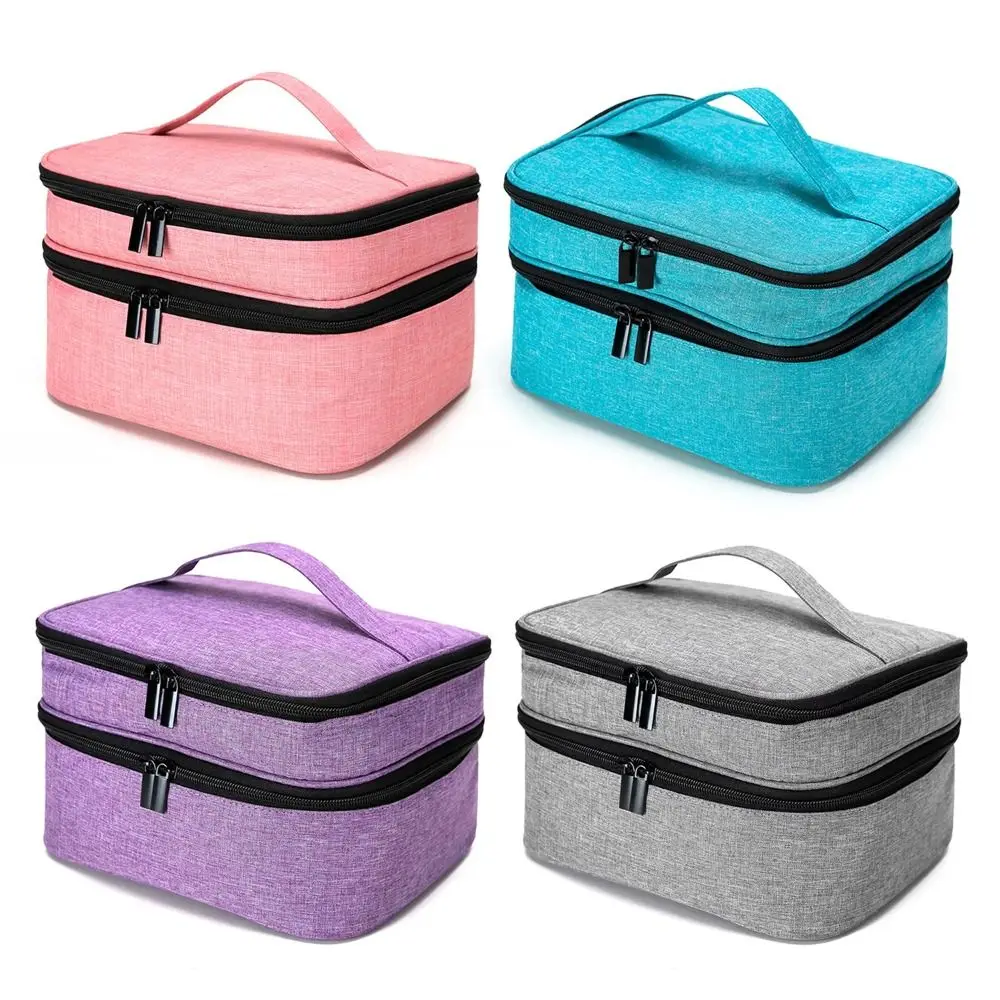 

30 Bottles Nail Polish Storage Bag Double-Layer Multifunctional Nail Varnish Holder Portable Essential Oil Handbag