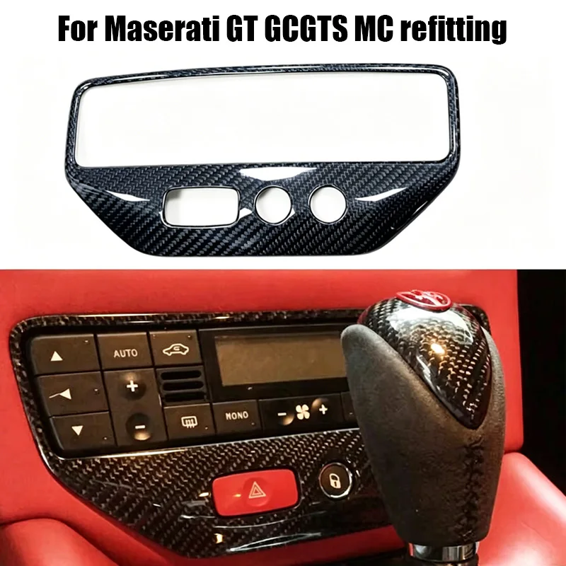 For Maserati GT, GC, GTS, MC, Dry Carbon Fiber Air Conditioning Control Panel Interior Decorative Sticker for Refitting