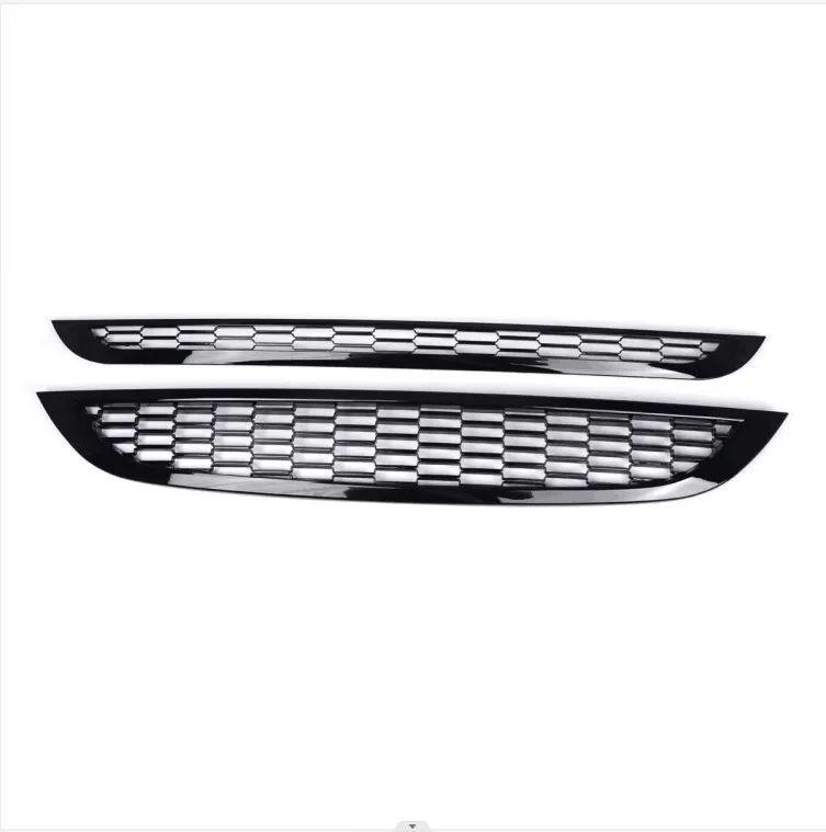 2PCS Car Front Upper And Lower Grille Compatible With MINI One&COOPER R50 R52 R53 Front Bumper Hood Honeycomb Mesh Grille Guard