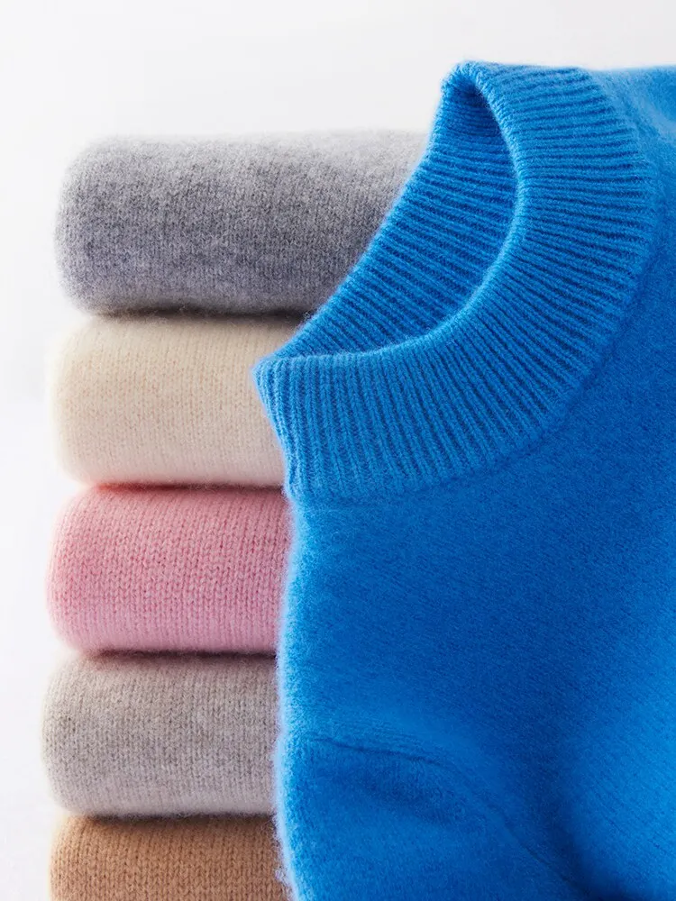 Kids Pullover Sweater Toddler Older Kids Merino Wool Half Neck Solid Color Thin Thickened Round Neck