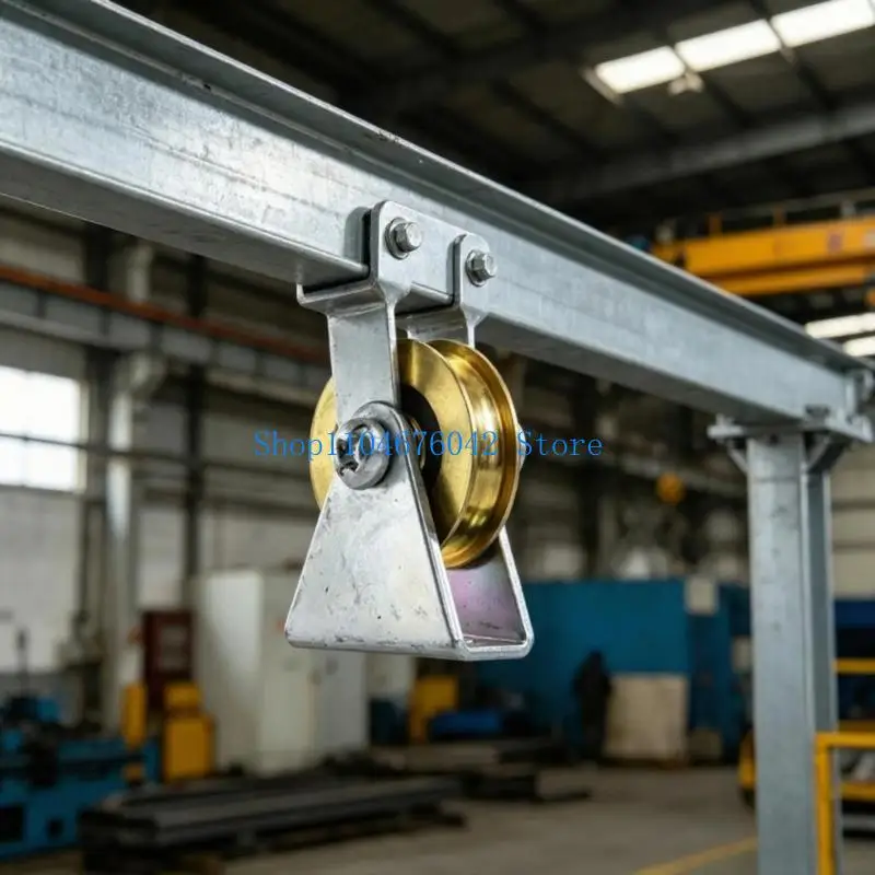 652F Heavy Duty Bracket Pulley 6mm Wire Rope Fixed Roller Over Line Hanging Wheel