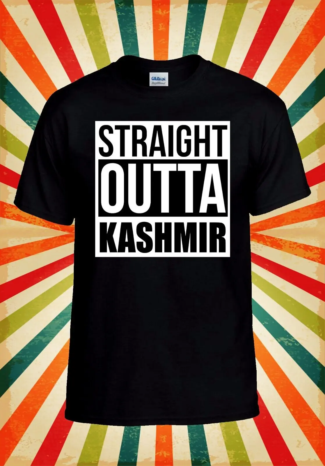 Straight Outta Kashmir T shirt Funny Baseball Top 3243