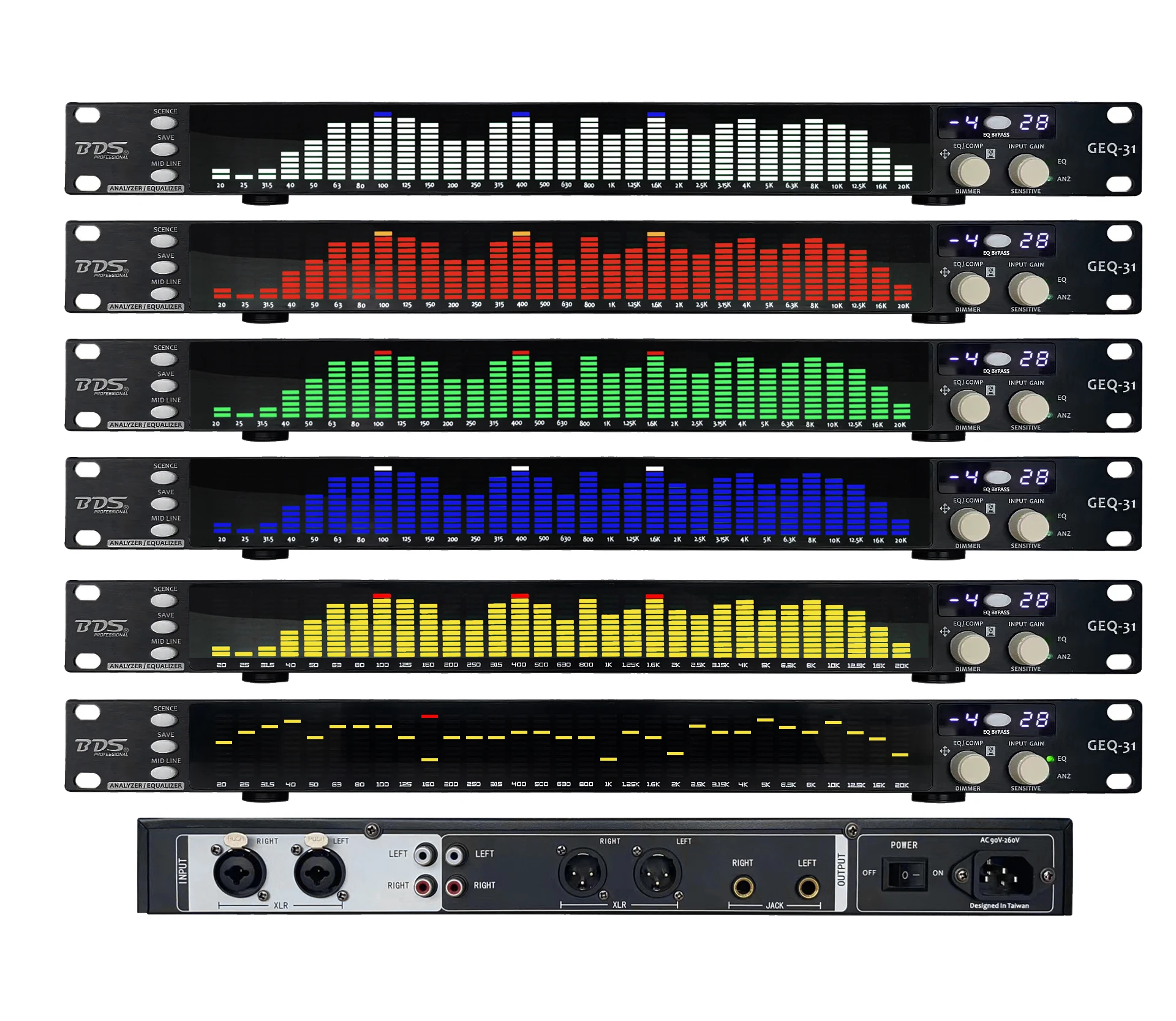 

BDS GEQ-31 Mono Digital Spectrum Analyzer LED Display Equalizador Audio Spectrum Indicator Amplifier Level indicator VU Meter