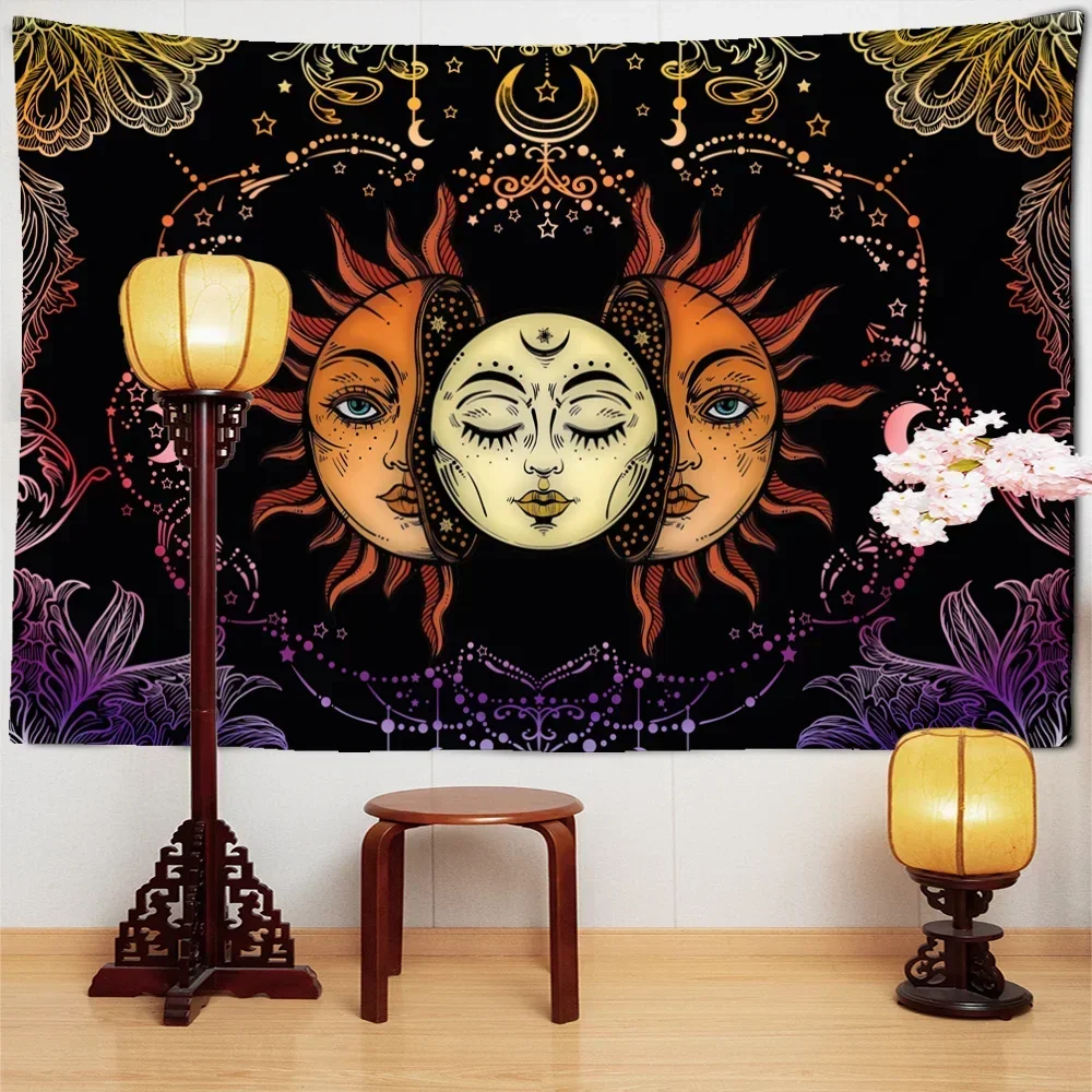 

1pc Sun Sun And Moon Tapestry New Tapestry Wall Hanging Wall Decoration Room Decoration, Free Installation Package