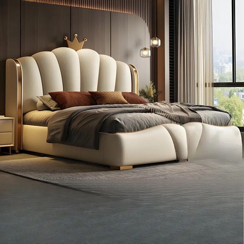 

Minimalist Leather Double Bed Mattress Sheets Modern Storage Double Bed Frame Luxury Cheap Cama Matrimonial Bedroom Furniture