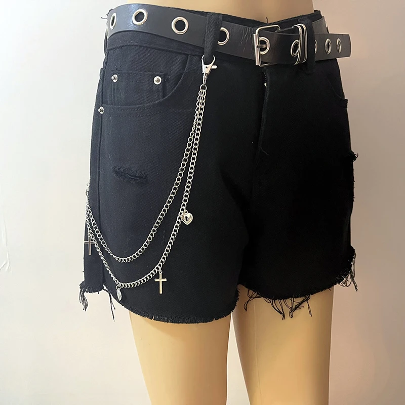 Punk Street Schlüsselanhänger Kette Frauen Männer Mond Stern Nieten Schädel Zubehör Wahl Rock Goth Hosen Taille Gürtel Kette Auf Jeans Jewerly – Detail 16