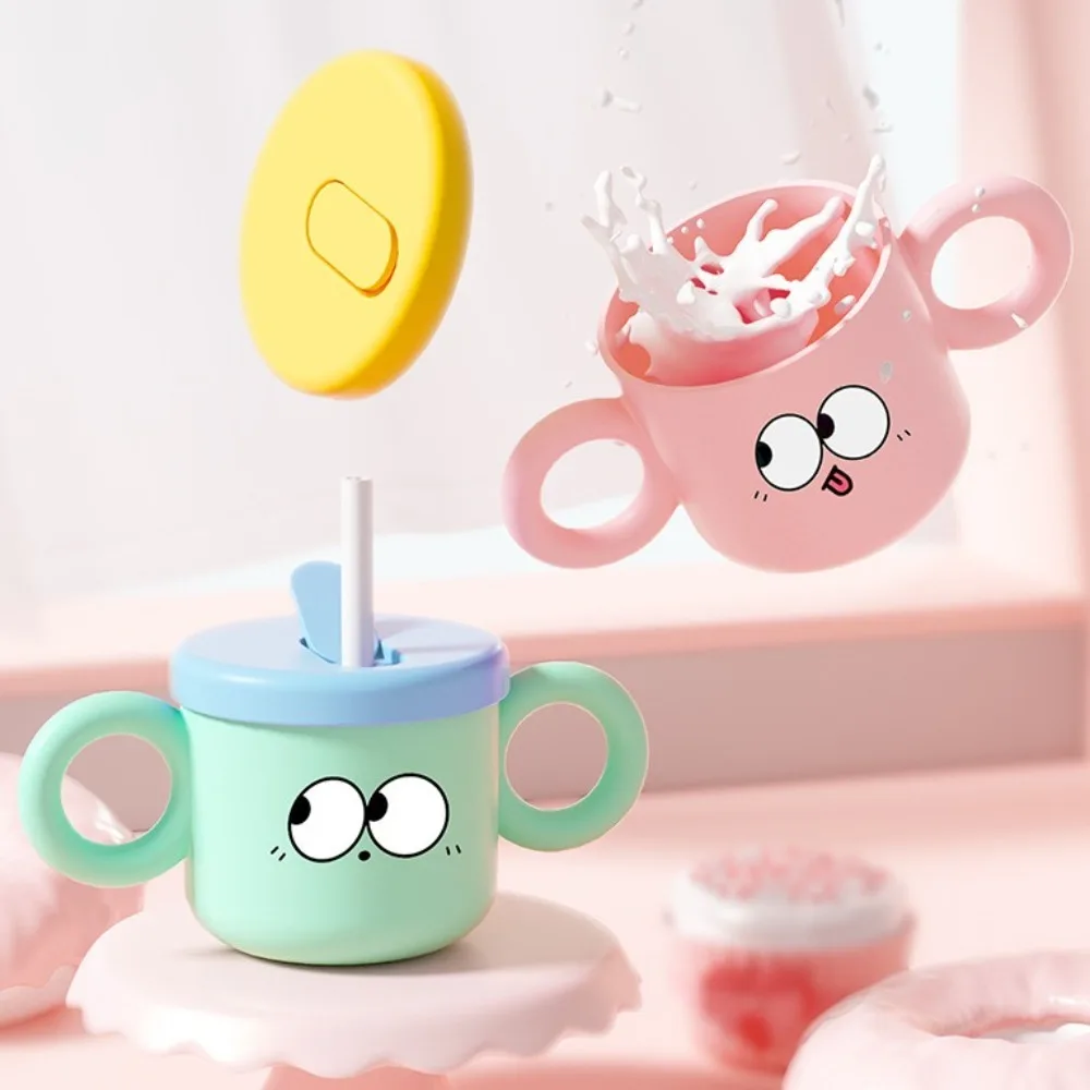 Heat Resistant Baby Milk Cup with Straw with Scale Mark Kid's Straw Cup Snacks Bottle Self-Help Water Cup Tool Food Storage