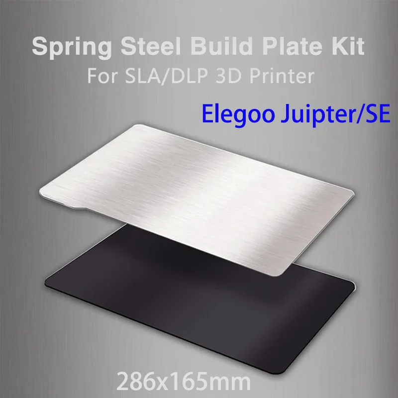 ENERGETIC Elegoo Jupiter/SE Resin Build Plate 286x165mm Flexible Steel Sheet +Magnetic Sticker For Peopoly Phenom