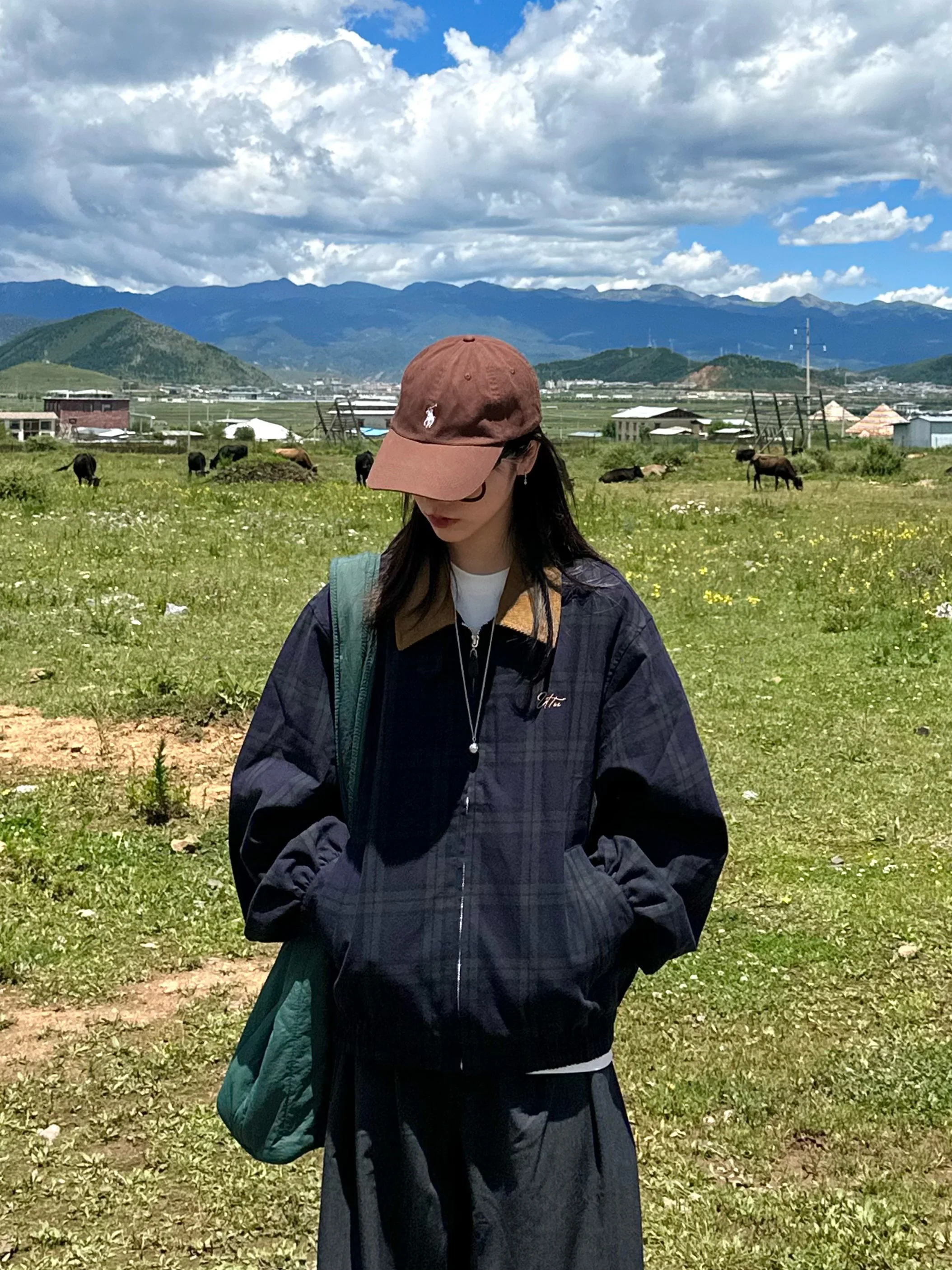 

Retro Japanese Sle Color Blo Plaid Corduroy Casual Loose Fit Zipper Jaet for Men Autumn New Arrival Youth Daily Wear