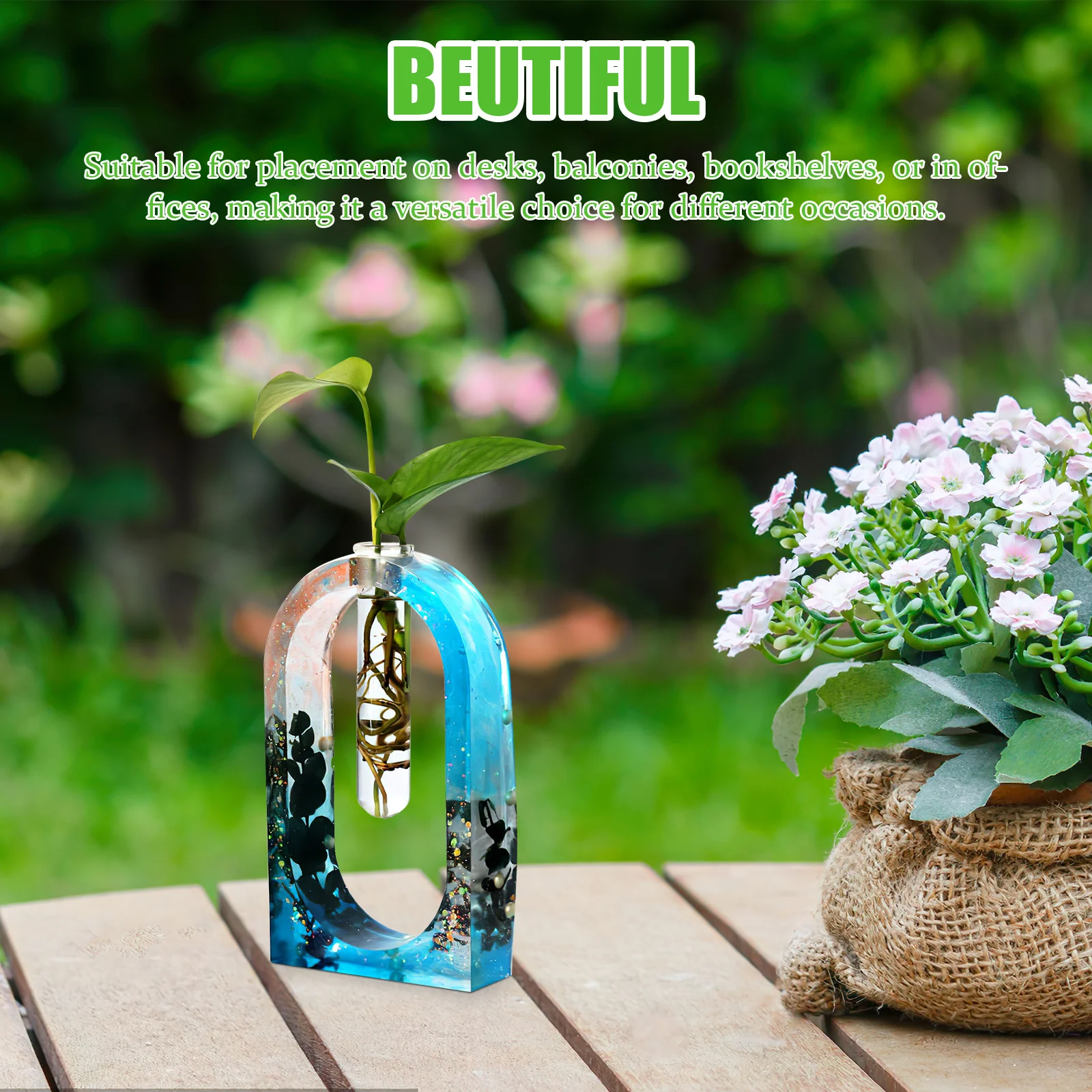 

1Set Hydroponic Vase Mold Silicone Flexible Flower Making DIY Craft Transparent Finished Product Lightweight Portable