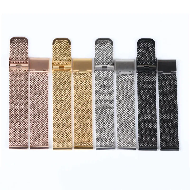 Original Daniel Wellington Strap bracelet Gold Mesh Belt Steel Belt 06 line 12-20mm Stainless Steel Woven Milan Watch Strap