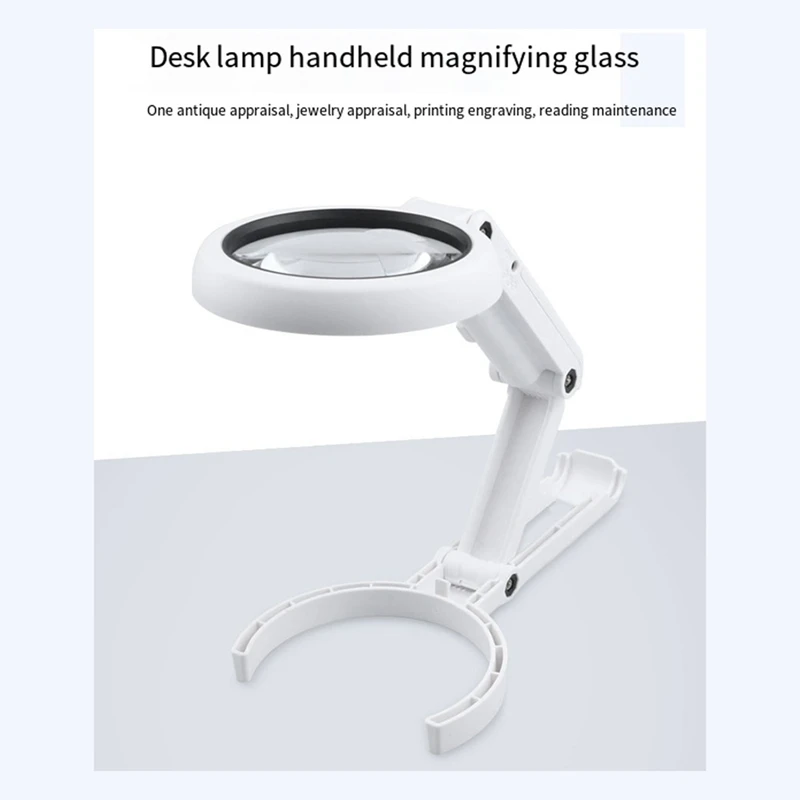 Portable Foldable Magnifier Magnifying Glasses With 8 LED Light 5X/11X Handheld Magnifier For Seniors Children Reading