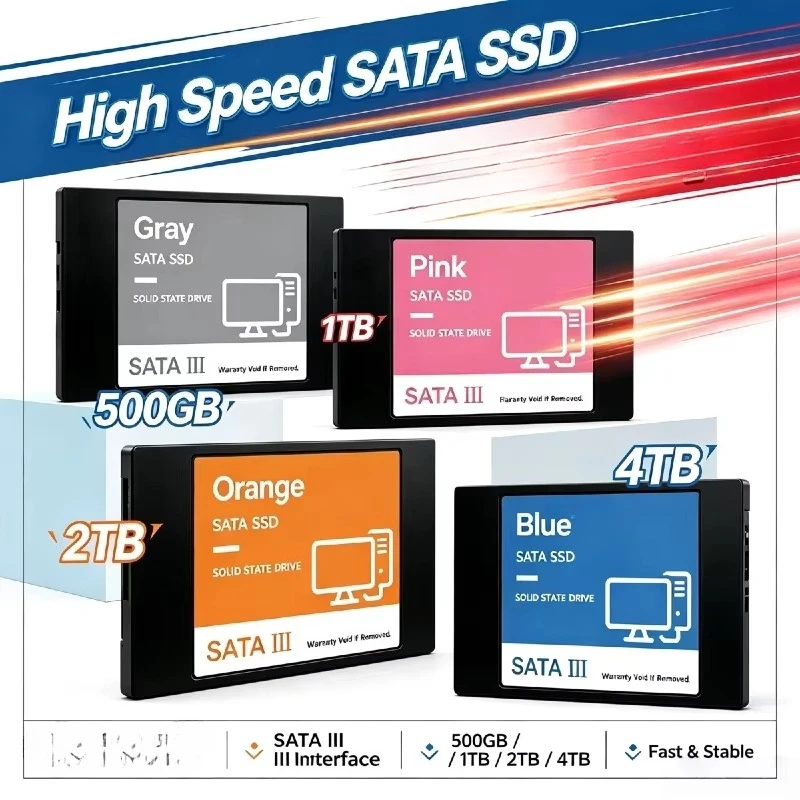 New Original 2.5 Inch SATA3 Internal SSD 500GB 1TB 2TB 4TB Solid State Drive Hard Disk for Laptop Desktop Pro Max Unit Plus