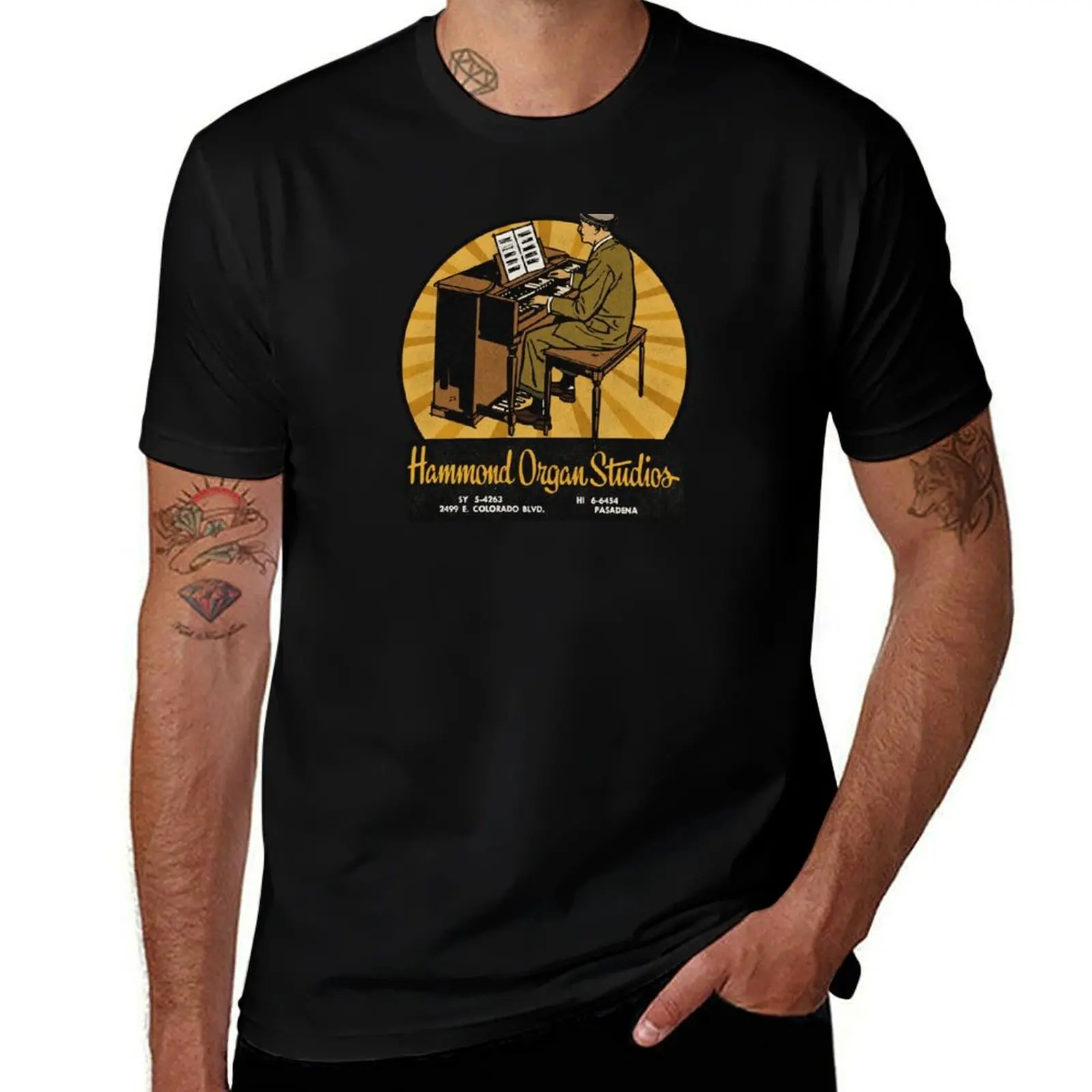 Vintage Soul Organ Player T-Shirt Work Utility Casual Tee Shirt T-Shirt