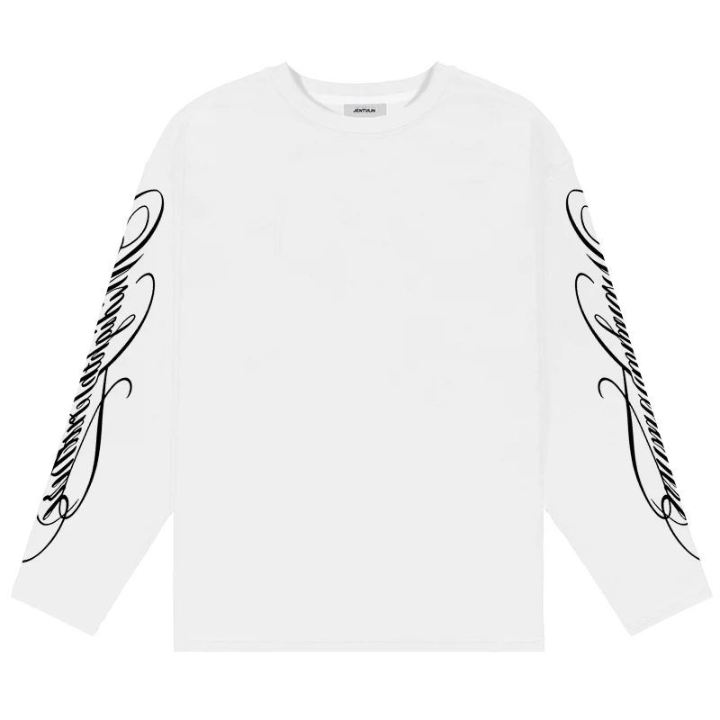 Harajuku Fashion Men Gothic Letter Graphic Long Sleeve T-shirt Top Winter Warmth Inner Tee Punk Sports Leisure Women Clothing