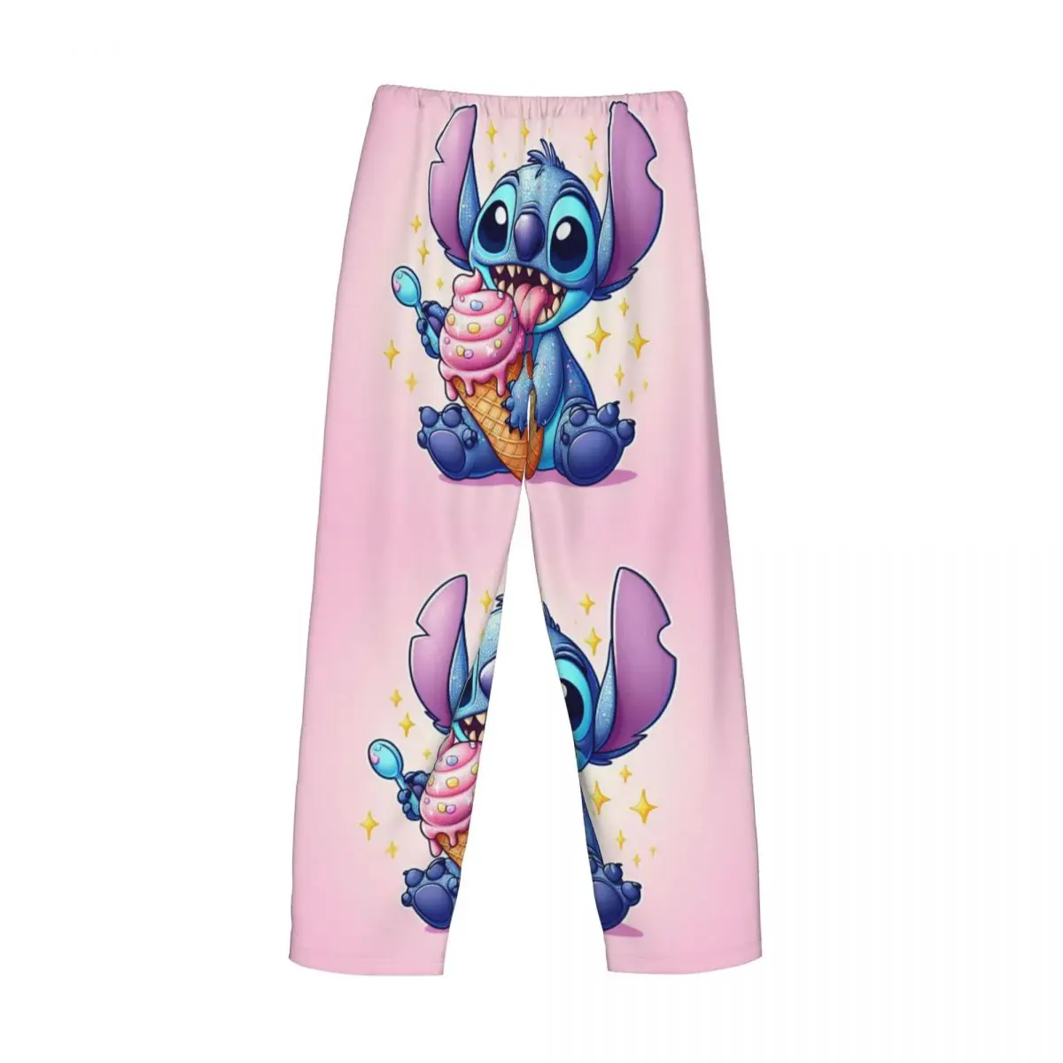 Pantalones de pijama personalizados Lilo y Stitch, ropa de dormir con cintura elástica para hombre, pantalones bonitos de dibujos animados para dormir con bolsillos