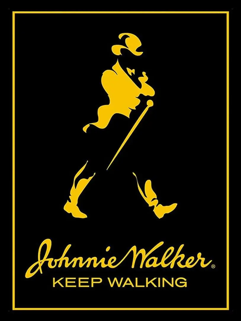 Johnnie Walker Black Metal Sign 8x12 Inch Tin Signs Decorative Signs & Plaques