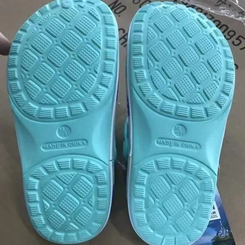 Summer Girls Sandals Cartoon Frozen Mermaid Children Beach Shoes Kids Slippers Soft Non-Slip Family Breathable Home Flat Shoes