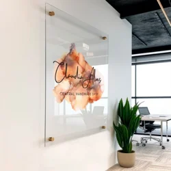 Customized Transparent Acrylic Panel with Advertising Design Drawings/Logos for Company Shopping Malls Office Billboards