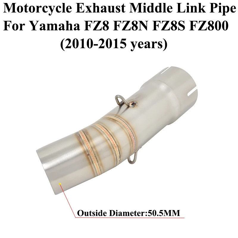 Motorcycle Exhaust Middle Link Pipe For Yamaha FZ8 FZ8N FZ8S Bike YZF-FZ8 FZ800 Fazer Full System Modified Moto Escape