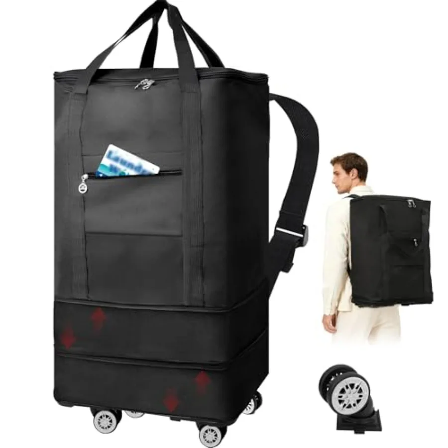 

Сумка-рюкзак для белья на колесиках из ткани Оксфорд 900D, складная дорожная сумка для белья на колесиках со съемными колесами и ремнями, водонепроницаемая
