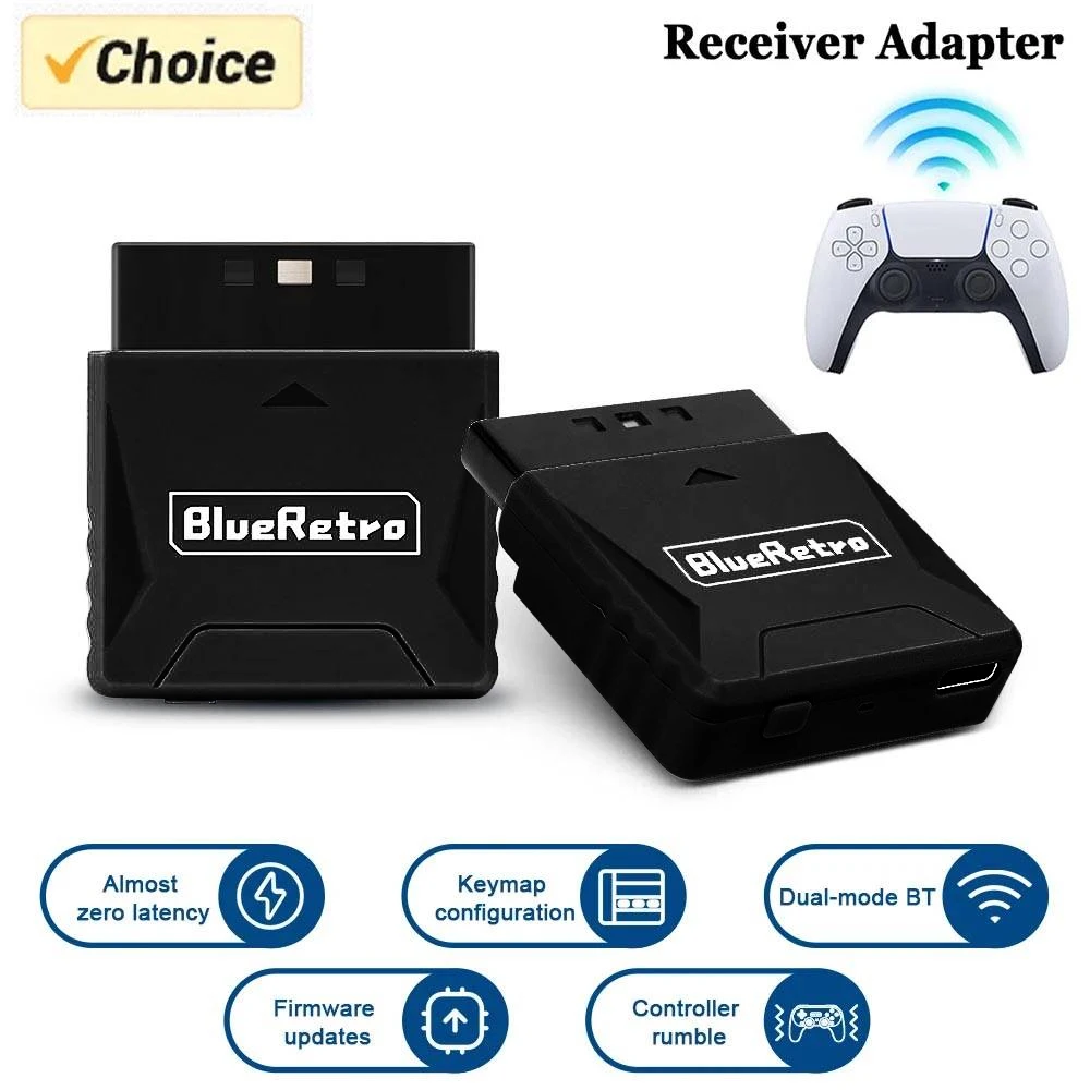 

Mini Blueretro Receiver Adapter for PS1/PS2 Video Game Console Compatible with 8bitdo PS4 PS5 Xbox Series X Wireless Controller