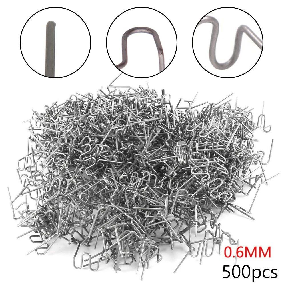 500PCS 0.6mm Wave Hot Stapler Staples For Car Bumper Plastic Welder Repair Kit For Soldering Bumper Hot Welding Tool