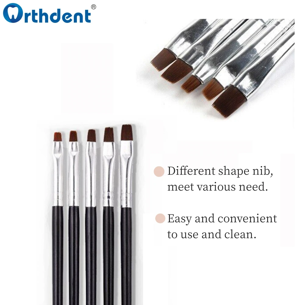 5 Pcs Dental Resin Brush Pens Dentistry Shaping For Adhesive Porcelain Teeth Composite Cement Adhesive Dentist Oral Tools