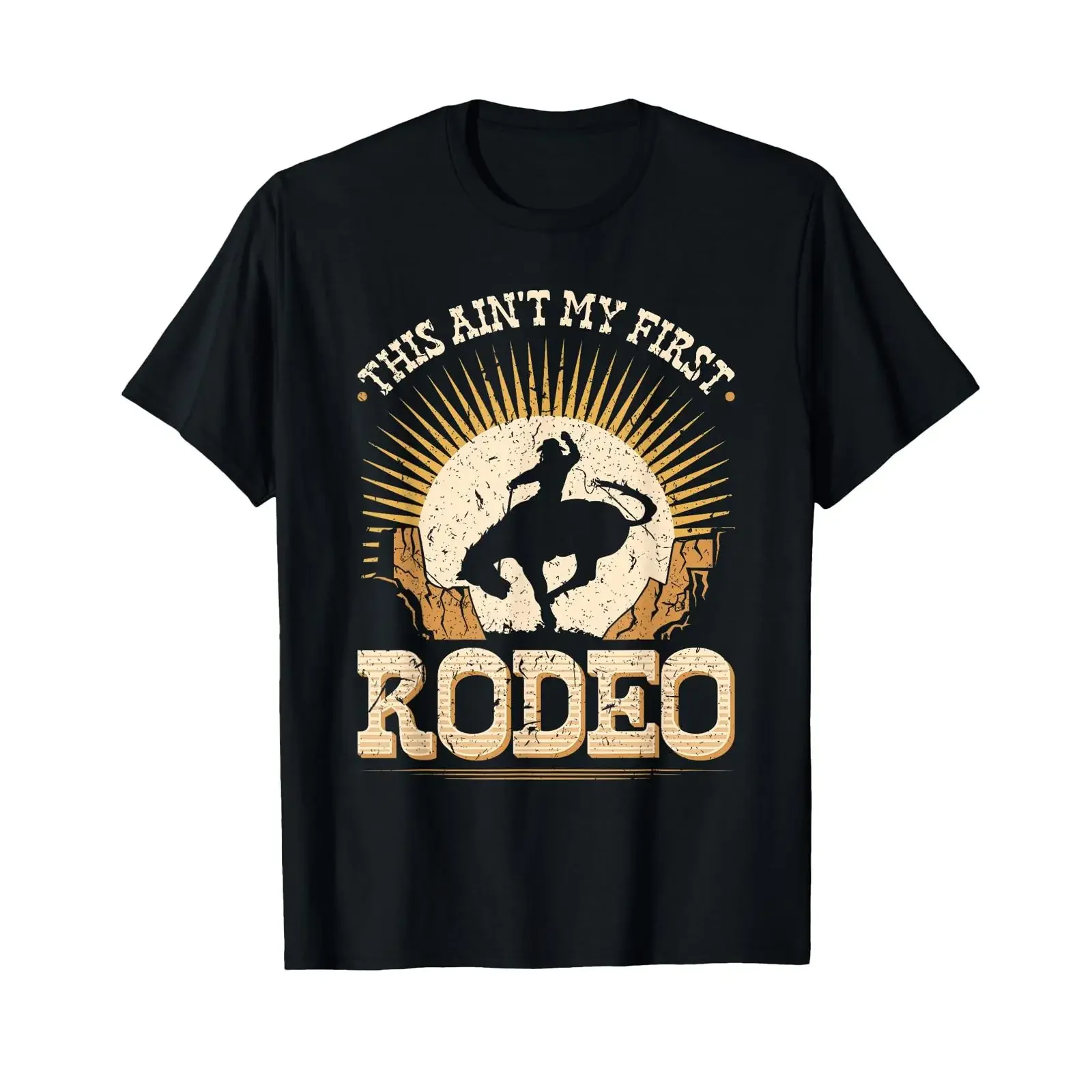 Das ist Nicht Mein ersten Rodeo Bronc Riding Bucking Horse Cowboy T Shirt vintage Washed Stretched Top For Everyday Wear Soft