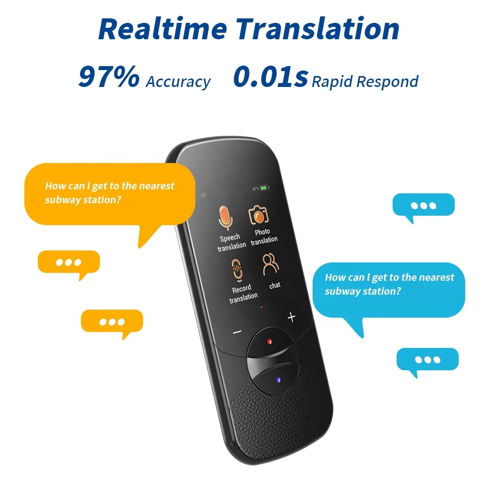 

T11 Portable Voice Translator English Language Translation Interphone System Instant Translation Talking Machine