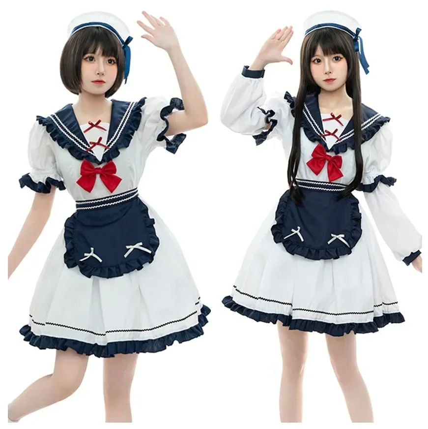 

Ролевой костюм, новый японский аниме, косплей, темно-синий костюм моряка JK, униформа горничной, женский костюм Лолиты