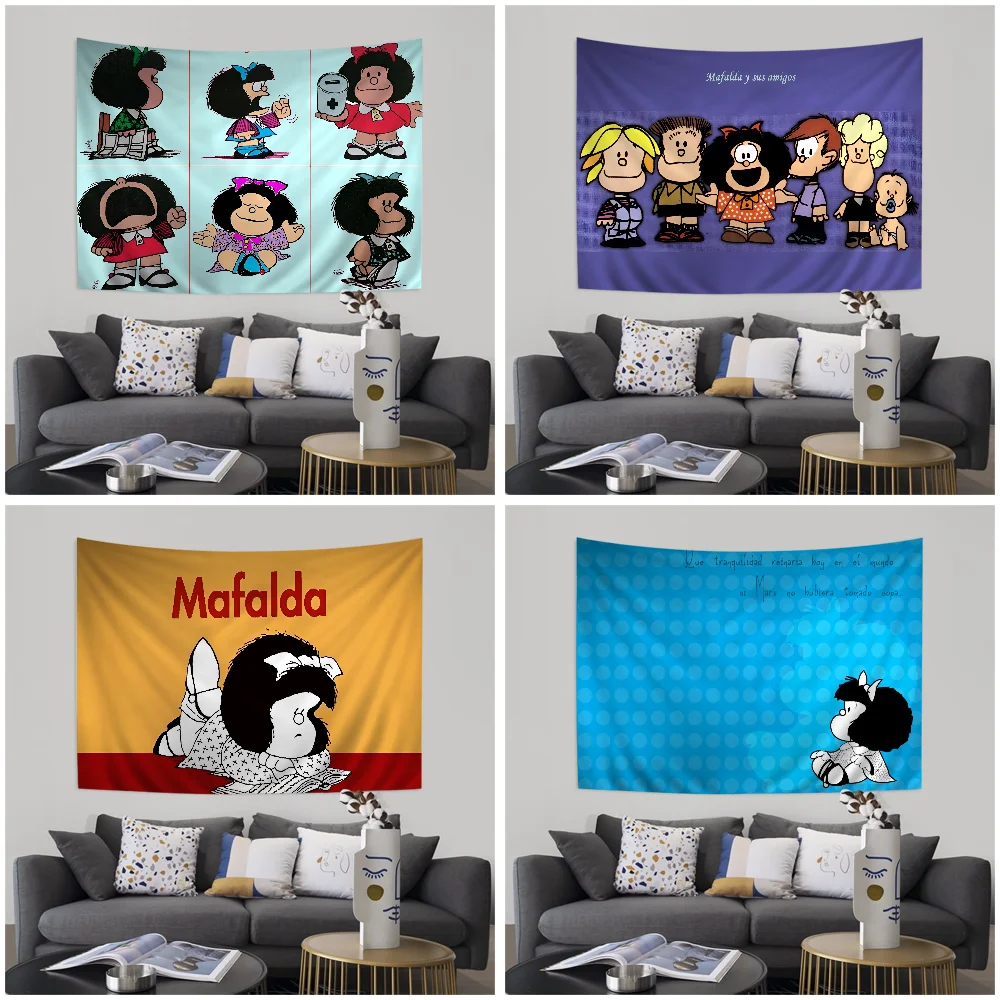 Mafalda Tapestry Art Printing Cheap Hippie Wall Hanging Bohemian Wall Tapestries Mandala Art Home Decor