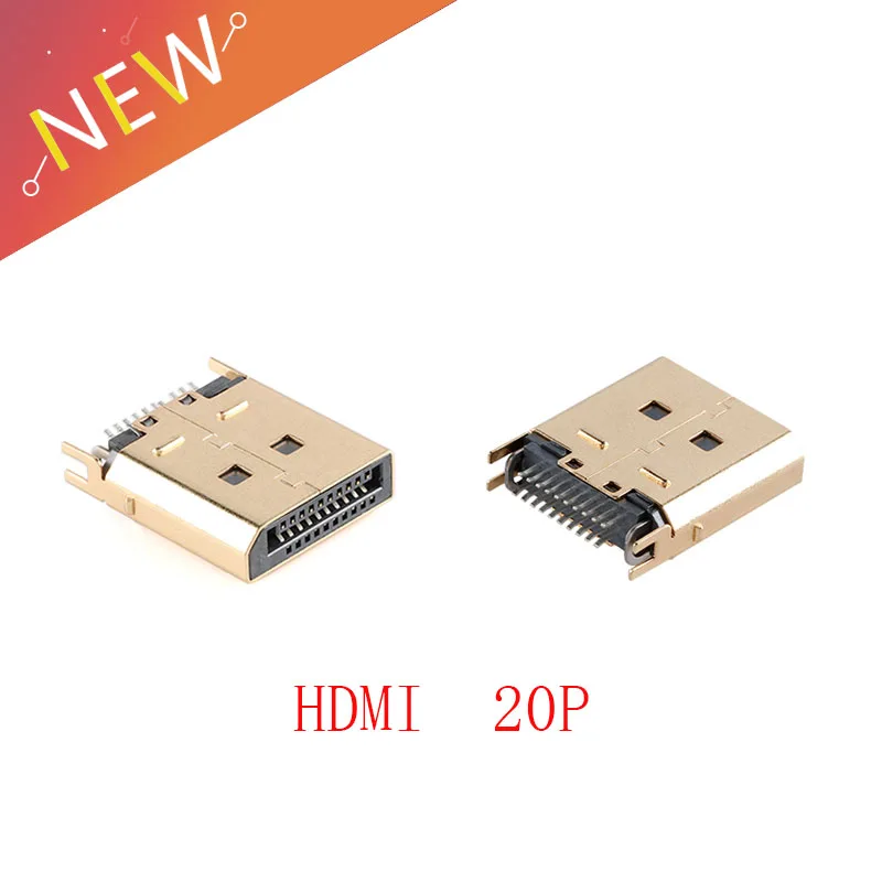 5 szt. Interfejs DisplayPort męskie złącze wtykowe DP-20P przypinany wyświetlacz wysokiej rozdzielczości interfejs wtyczka pozłacany HDMI