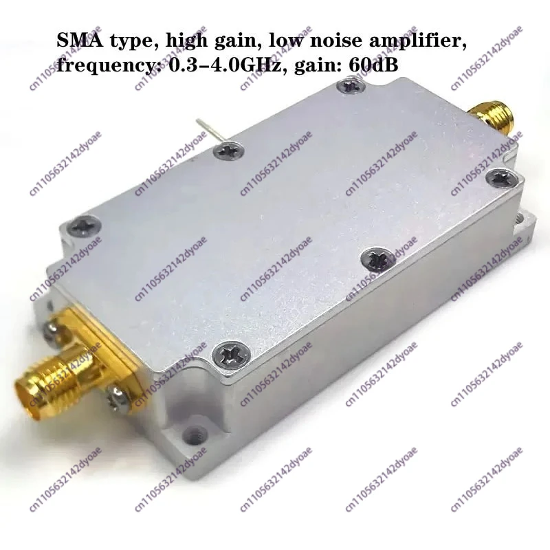 SMA type, frequency: 0.3-4.0GHz, gain: 60dB，High gain, low noise amplifier,