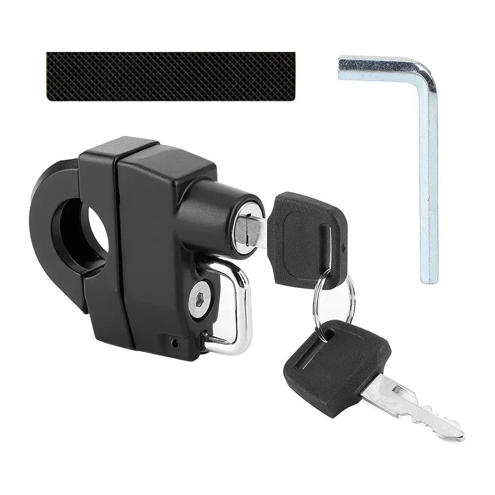 Secure Helmet Lock with Keys for Motorcycles Scooters and Bikes Fits For Handlebars 22 to 28 Millimeters Zinc Alloy