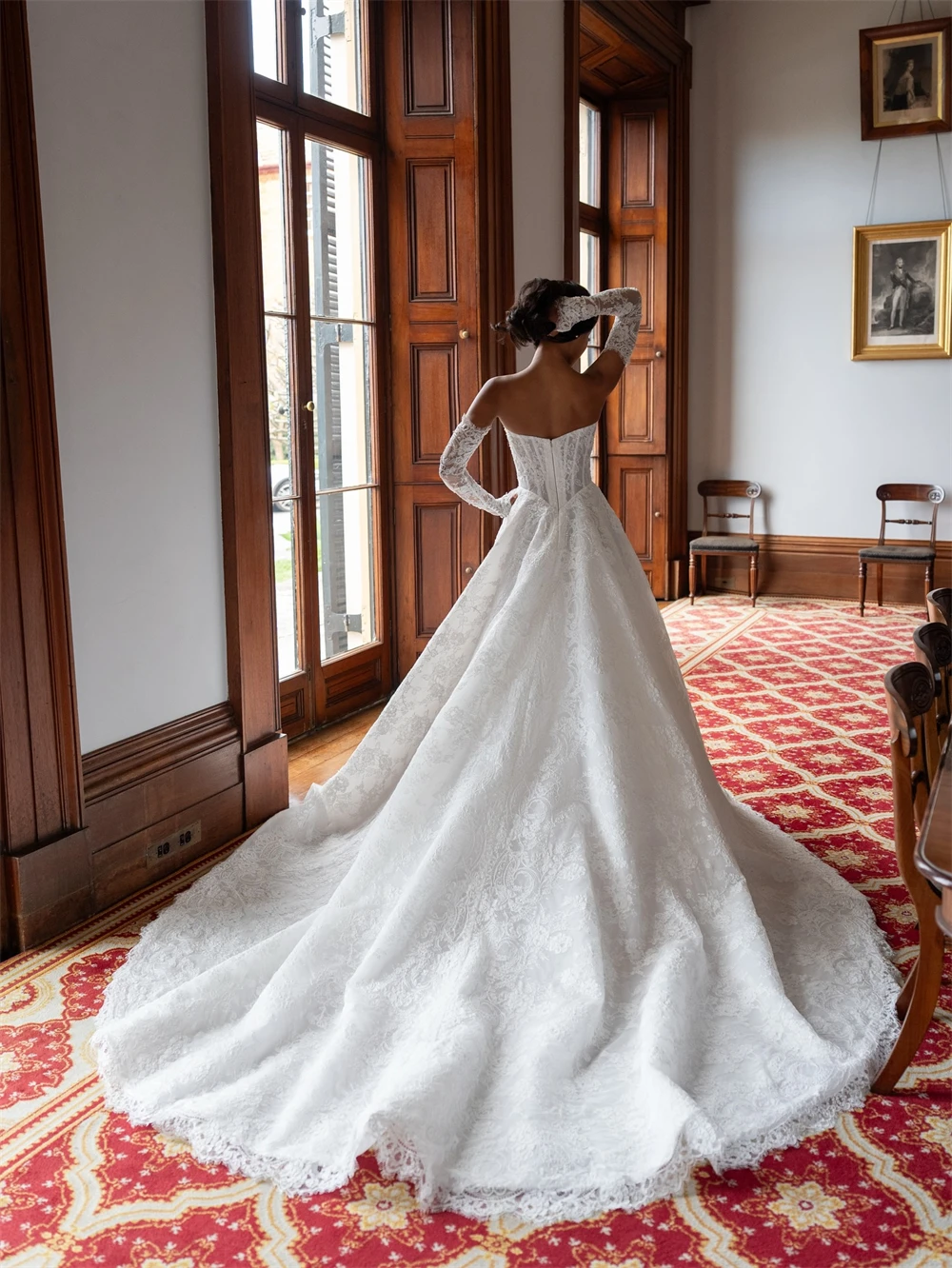 

Customized Charming White Lace Wedding Dress Modern Sweetheart Sleeveless Bridal Gowns Soft A-Line Chapel Train Vestido De Novia