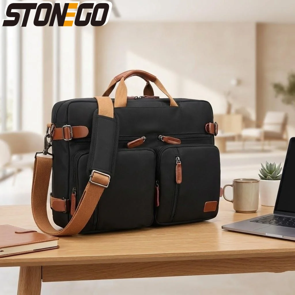 

Большой рюкзак для ноутбука 156 дюймов для мужчин, деловая дорожная сумка через плечо, трансформируемый портфель-мессенджер, легкий, водонепроницаемый