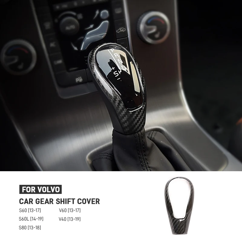 

Для Volvo XC60 S60 S80 V40 V60 2013-2019 автомобильная ручка переключения передач, кнопки, наклейка, ручка переключения передач, отделка из углеродного волокна, черный, красный