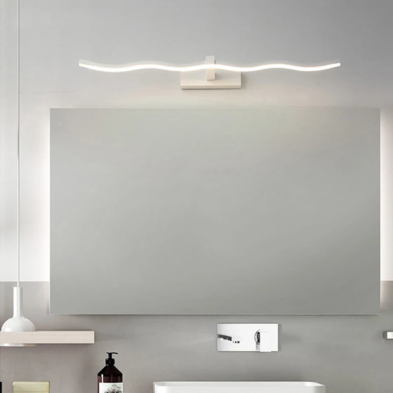 Lámparas de pared acrílicas con luz frontal de espejo LED nórdico para Hotel, baño, tocador, espejo, gabinete, iluminación de repuesto, decoración del hogar